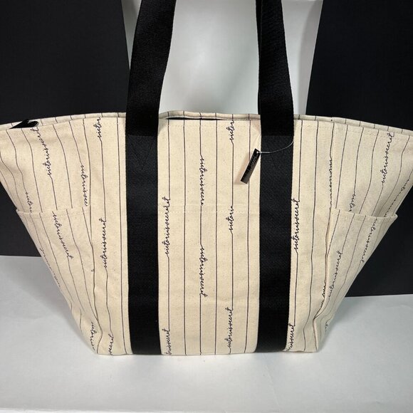 Victoria Secret Weekender Tote Bag Logo Script Beach Gym Pool Travel Bag Zipper - Picture 4 of 13